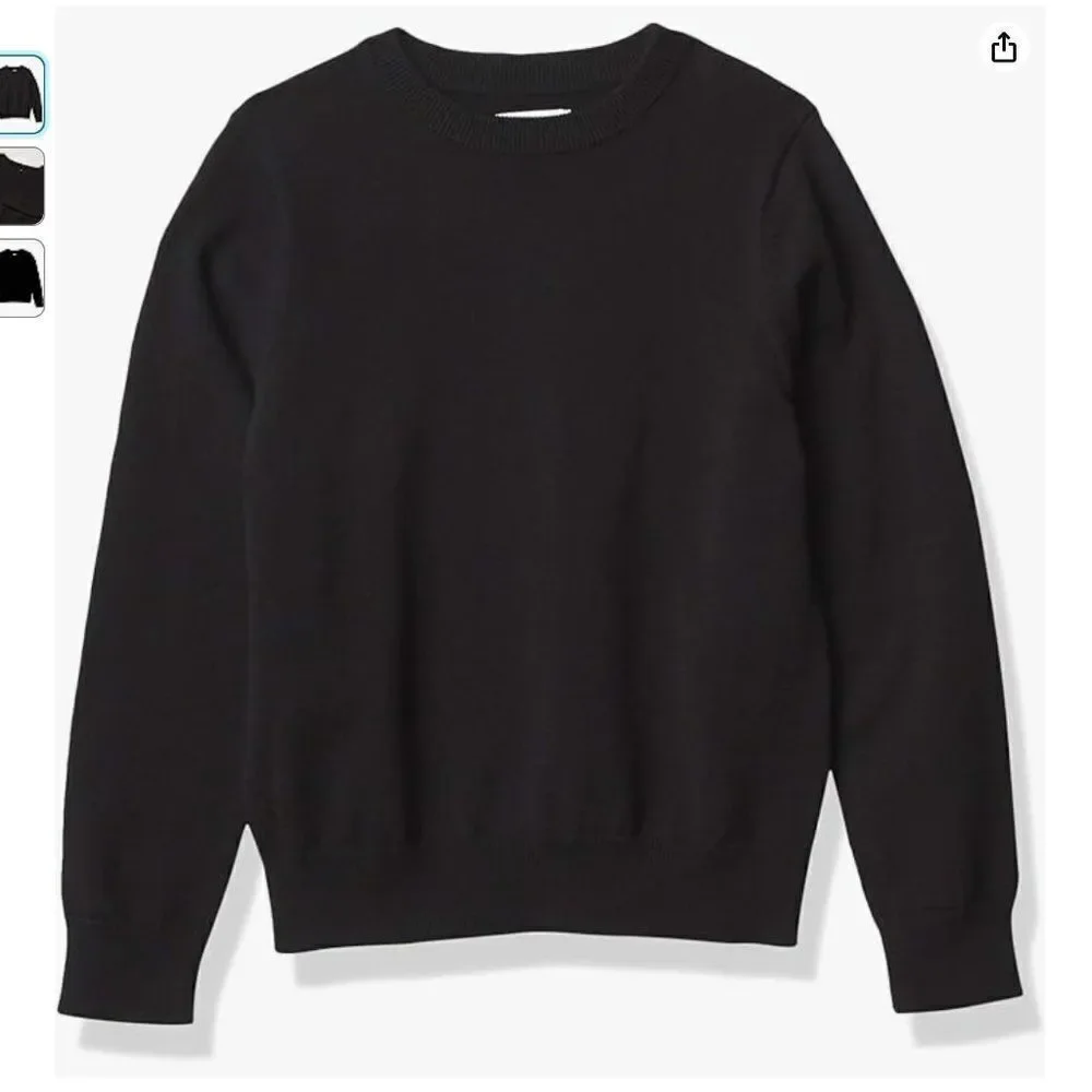 5/$25 Amazon Essentials Boys Black Crewneck Sweatshirt Size Small